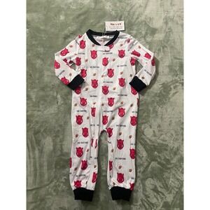 Baby Kids Hog Traditions Razorback Football Sleepers Pajamas One Piece Zip Up